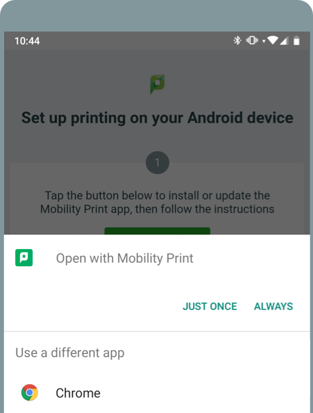 android screenshot for mobility printing