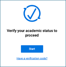 Academic status verification screen