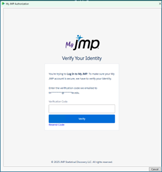 Identity verification screen.