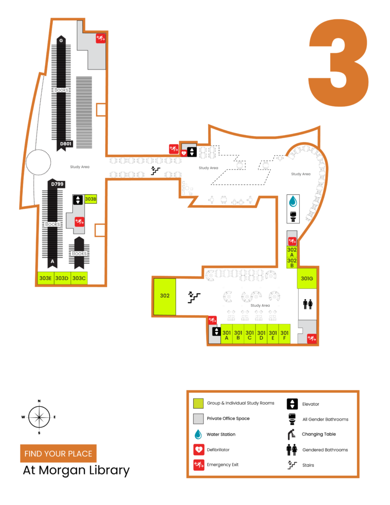Map of Morgan Library Third Floor