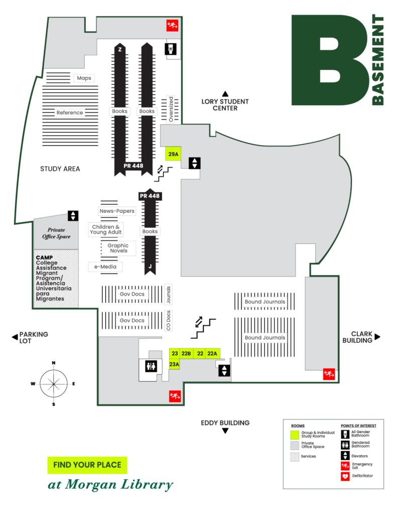 map of Morgan Library Basement