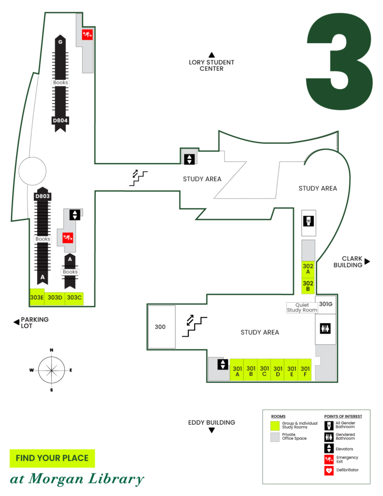 Map of Morgan Library Third Floor